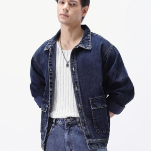 Men Deep Blue Comfort Fit Jeans | 100% Cotton | Regular Fit | Full Sleeve